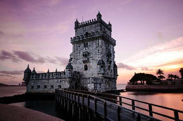 Torre de Belém em Lisboa, ao entardecer